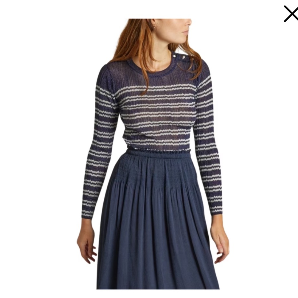 Sparkly striped sheer shirt